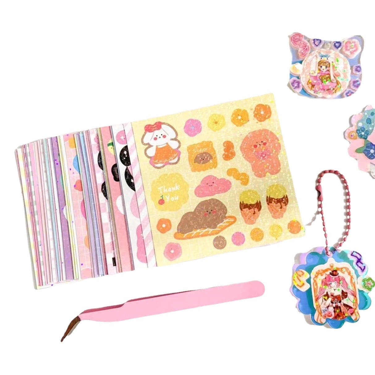 Gu Ka pegatinas traje Gu Ka lindo pequeño disco diario Tarjeta de evaluación conjunto completo caja de almacenamiento de material Gu Ka niños