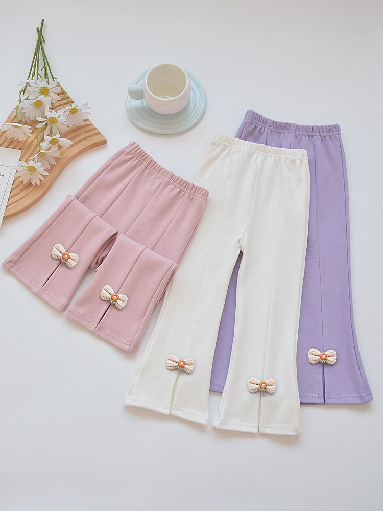 Primavera y otoño niñas leggings para niños pequeños niñas pantalones elásticos para bebés delgados y explosivos de estilo extranjero pantalones de boquilla
