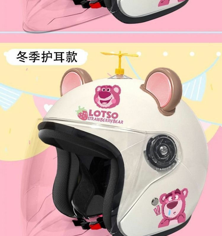 3C Half Helmet Electric Vehicle Helmet Women's Winter Earmuffs