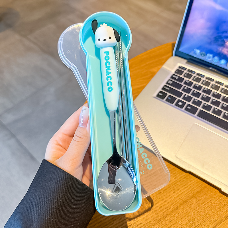 PVC 파차 개 숟가락과 젓가락 둥근 상자