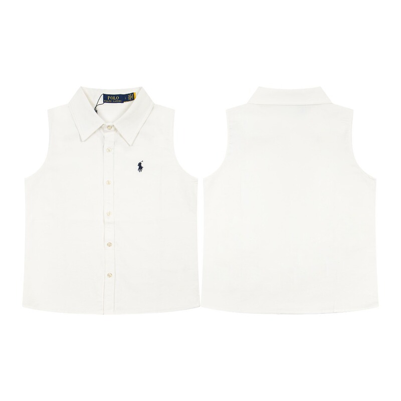 26 War Horse Sleeveless Vest Shirt with Polo Collar, In-Stock, Ralph Lauren Style, Elegant Top for Women, Casual Versatile Design 26 War Horse Sleeveless Vest Shirt with Polo Collar, In-Stock, Ralph Lauren Style, Elegant Top for Women, Casual Versatile Design