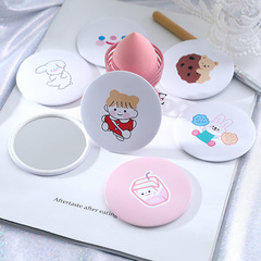 Portable make-up mirror, Korean style cute make-up mirror, cartoon mini make-up mirror, small round mirror gift