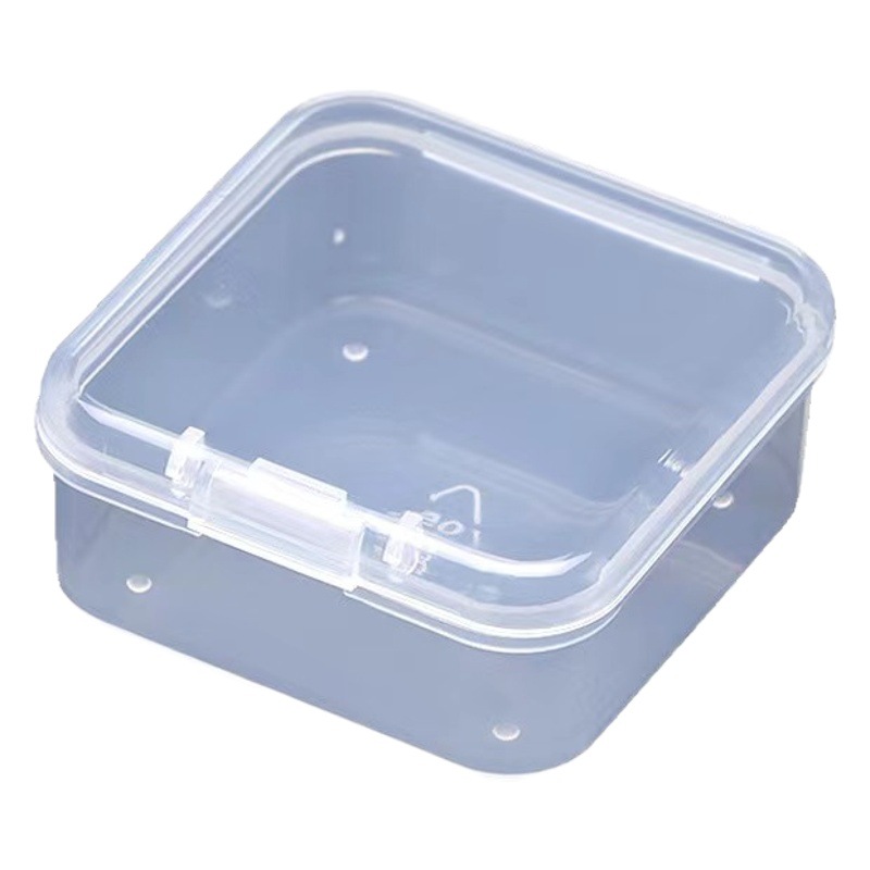 4,5 cm cuadrado caja transparente caja de plástico tapones para los oídos caja de gancho botón caja de joyería caja de herramientas de hardware