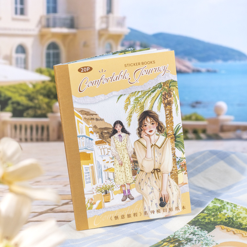 Pegatinas troqueladas para niña con salsa de tomate, viaje cómodo, tema de viaje, material de cuenta manual, pegatinas de cuenta manual de bricolaje