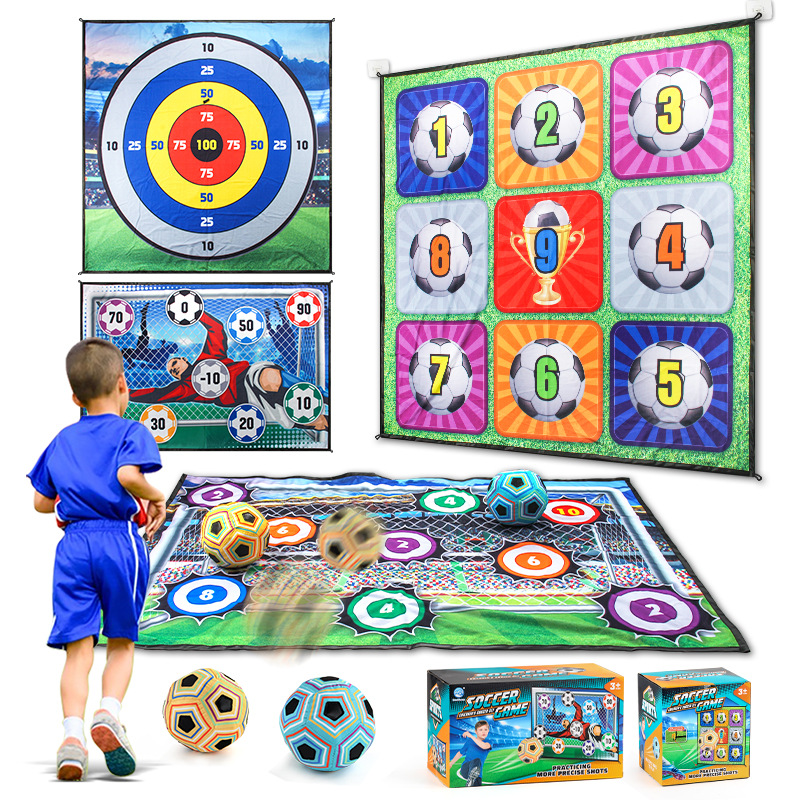 Juego de juegos de fútbol para niños, blanco de nueve cuadrados, manta de juego de rugby, deportes de ocio, juguetes de interior y exterior
