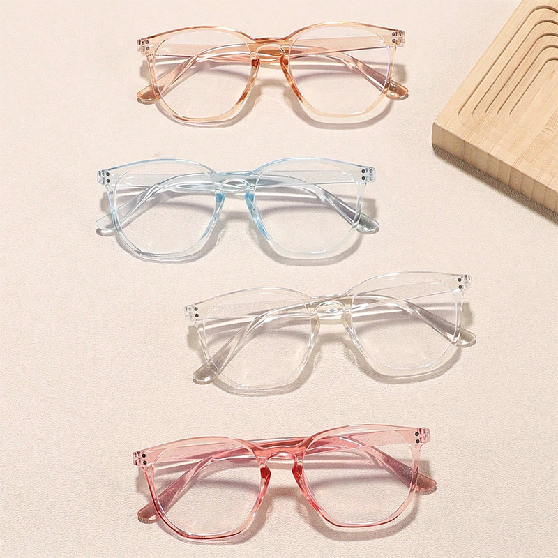 Nuevos macarons a juego con clavos de arroz a juego para hombres y mujeres gafas cuadradas anti-azul arte retro fábrica venta directa gafas personalizadas