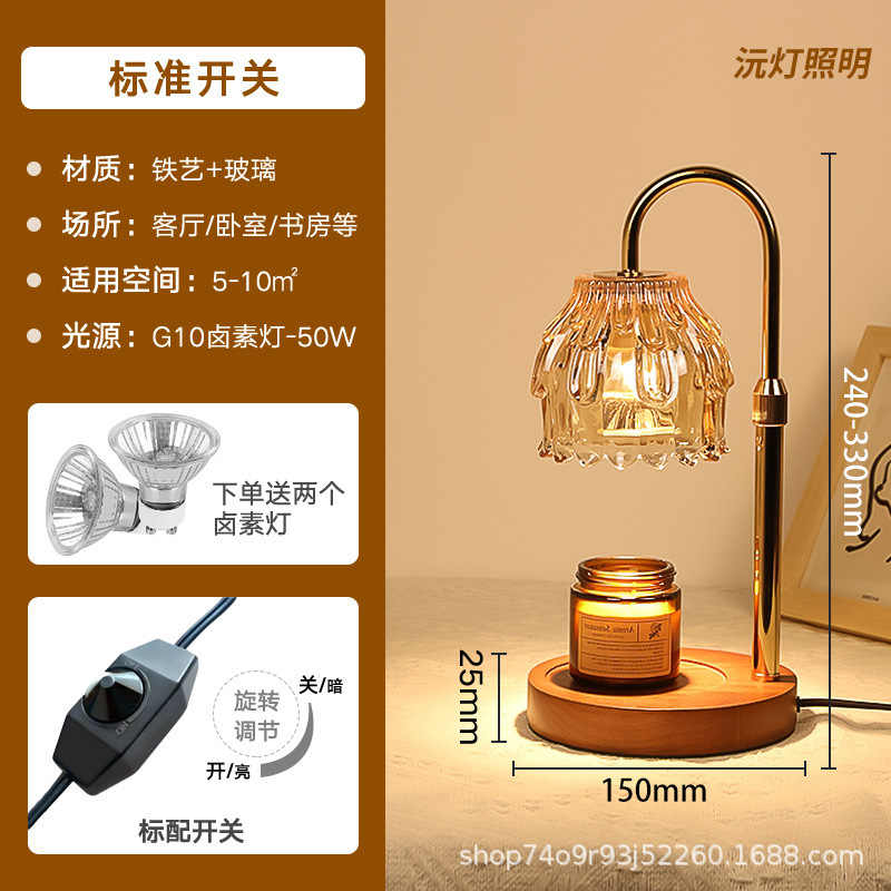 跨境专供融蜡灯ins扩香礼品台灯无烟调温美式复古小夜灯香薰灯|undefined