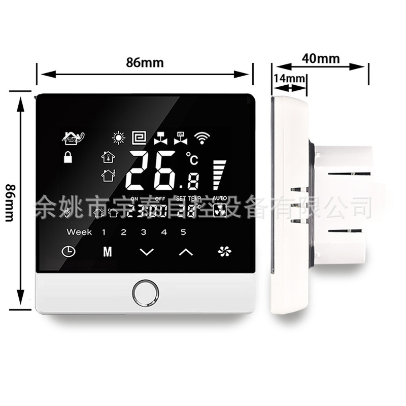 Smart Central Air Conditioning Thermostat Tuya App Control Wireless Thermostat Fan Coil Pipeline Controller Panel Smart Central Air Conditioning Thermostat Tuya App Control Wireless Thermostat Fan Coil Pipeline Controller Panel