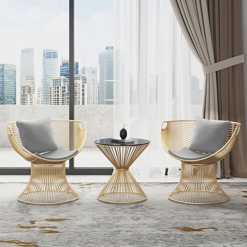 Internet Celebrity Cream Style Single Sofa Chair Designer Light Luxury Living Room Negotiation Table Balcony Leisure Table and Chair Three-Piece Set