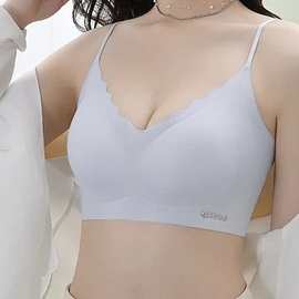 背心1052#L-2XL固定杯裸感无痕美背内衣聚拢舒适学生文胸尾货批发