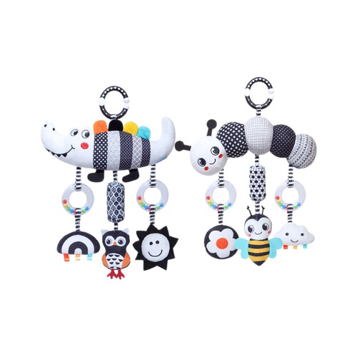 Aipinqi Newborn 0-3 Years Old Baby Stroller Hanging Black and White Animal Wind Chime Stroller Hanging Plush Toy, In Stock Wholesale