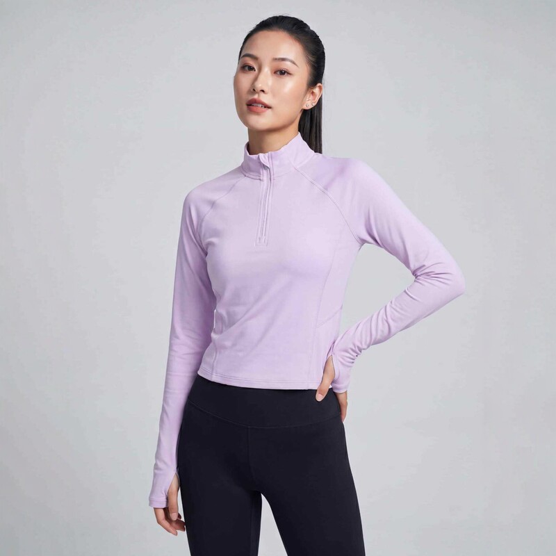 Spring and Autumn Bare-Skin Feel Sports T-Shirt, Slim Fit Long Sleeve Half-Zip Top, Running High-End Fitness Yoga Wear Spring and Autumn Bare-Skin Feel Sports T-Shirt, Slim Fit Long Sleeve Half-Zip Top, Running High-End Fitness Yoga Wear