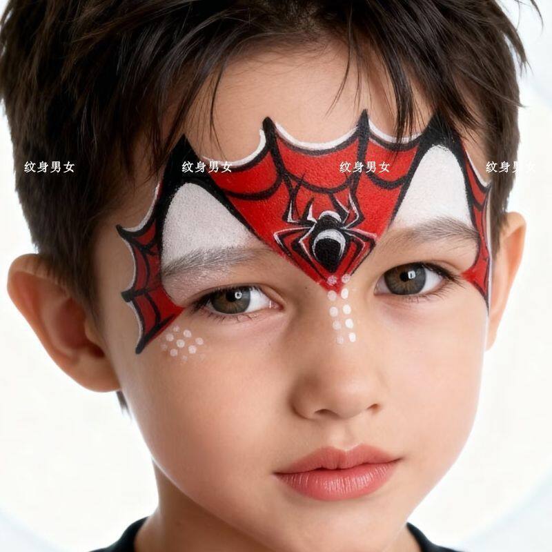 Children's stage performance face tattoo stickers Spider-Man Superman dinosaur fox cartoon waterproof forehead painting stickers Children's stage performance face tattoo stickers Spider-Man Superman dinosaur fox cartoon waterproof forehead painting stickers