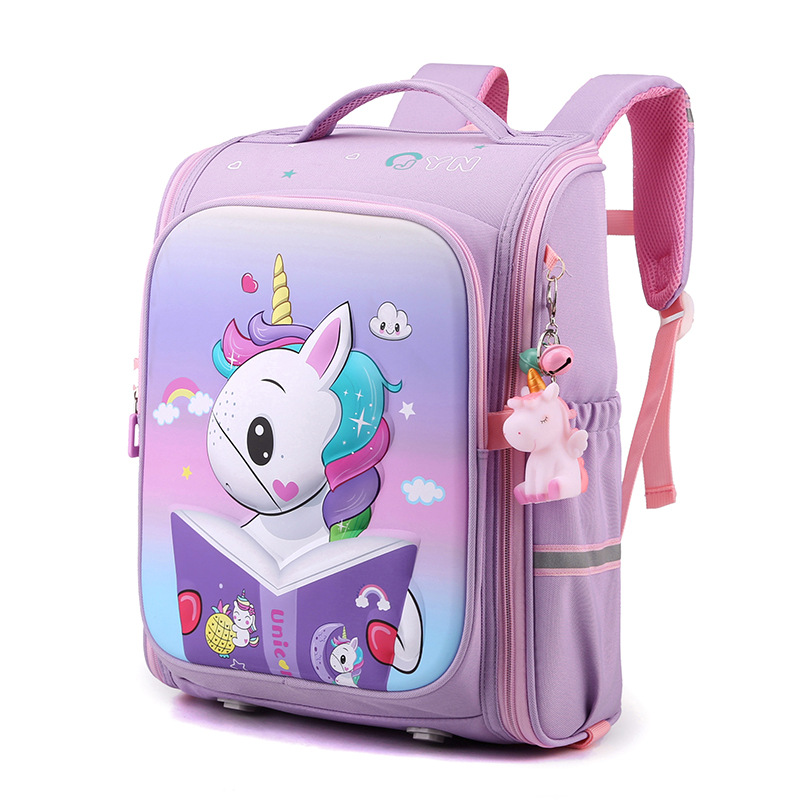 Natural Fish nuevo estudiante de la escuela primaria mochila 1-4 grado chica moda de dibujos animados descompresión de la espina dorsal protección entrega transfronteriza