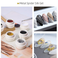 日式美甲彈力拉絲膠金銀金屬膠黑白彩繪膠光療拉線膠持久開店專用