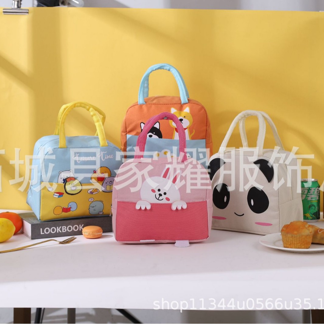 Cartoon Large-Capacity Tote Bag for Lunch Boxes, Insulated Bag for Lunch, Storage for Office Workers and Children's Lunches