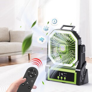 2025 LED Display Charging Fan RGB Light Tent Camping Fan Portable Outdoor Camping Fan Light