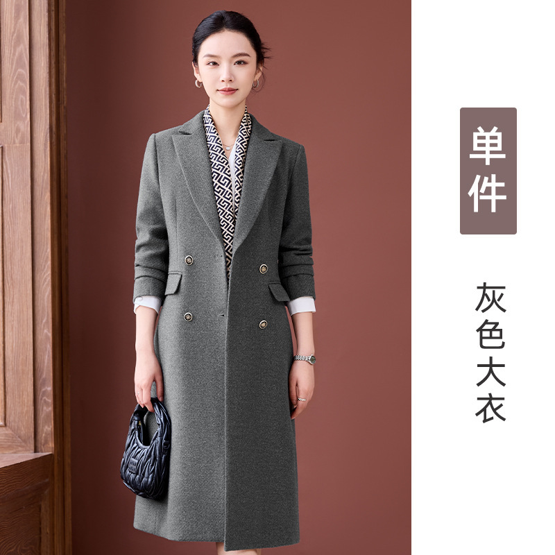 2025年秋冬季新款高级感呢子大衣女时尚简约气质女神范中长款外套|undefined
