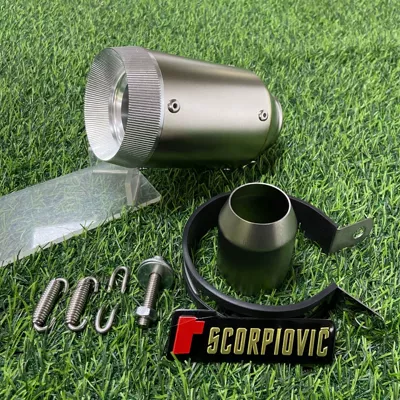 Motorcycle exhaust pipe AR Motorcycle exhaust pipe - ar-titanium-color-round-white-head-51mm