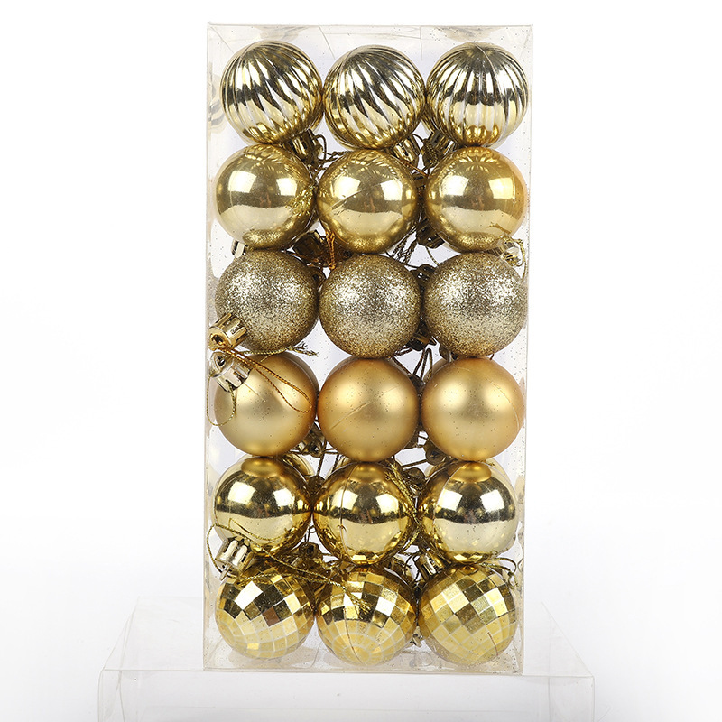 Bolas galvanizadas de plástico 4cm36pcs mini colgante de Navidad artículos navideños coloridos bolas de decoración accesorios de día de San Valentín