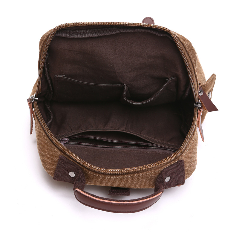 Cross-Border Fashion Canvas Backpack, Outdoor Travel Crossbody Bag, Ol Shoulder Bag for Men and Women, Backpack