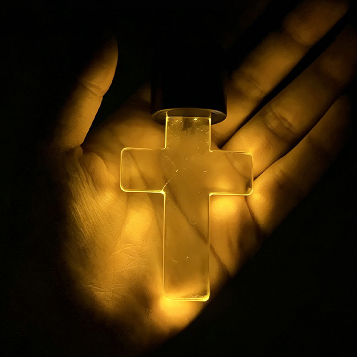 Cross-Border Popular Car Dashboard Cross-Shaped Ambient Light, Dual-Color Decorative Led Display Light, Blessing Protection