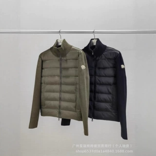蒙家秋冬羊毛针织羽绒服外套时尚休闲袖立领舒适绒外套轻薄保暖服