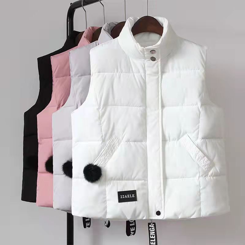 Down cotton vest women's autumn and winter 2024 new sleeveless bread cotton-padded jacket vest early autumn vest cotton waistcoat coat