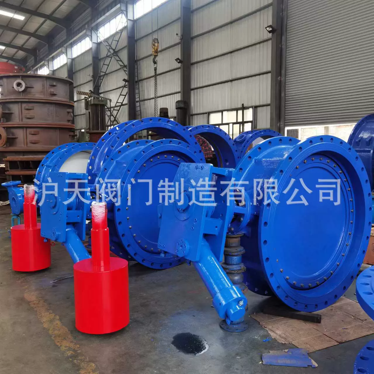 沪天阀门球墨铸铁重锤式液控止回蝶阀HD742X铸钢液控止回阀DN1400