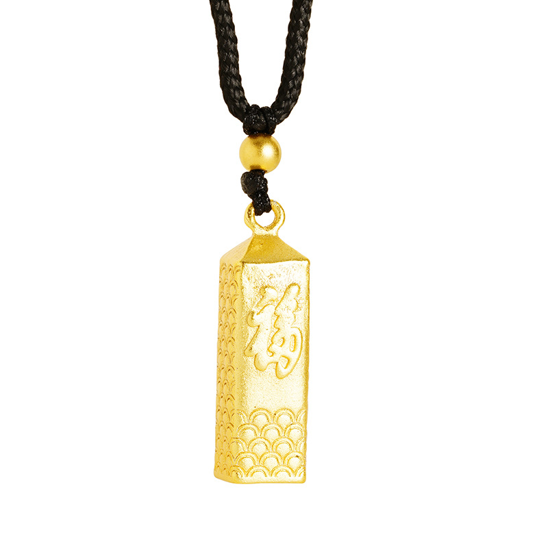 Vietnam arena oro palabra suerte oro Bar Tianci Hongfu Collar chapado en oro estilo chino tienda de oro mismo estilo imitación oro Yiwu suministro