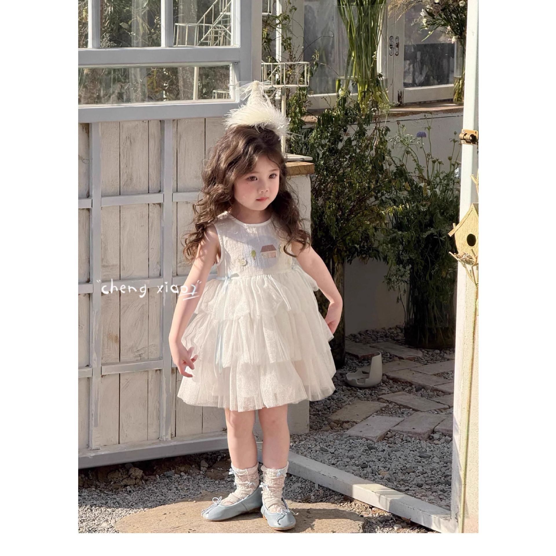 Vestido de siete niñas con limón salado, ropa de verano para niños, nueva falda de cumpleaños, falda de gasa para niños, falda de princesa, falda de pastel para niñas