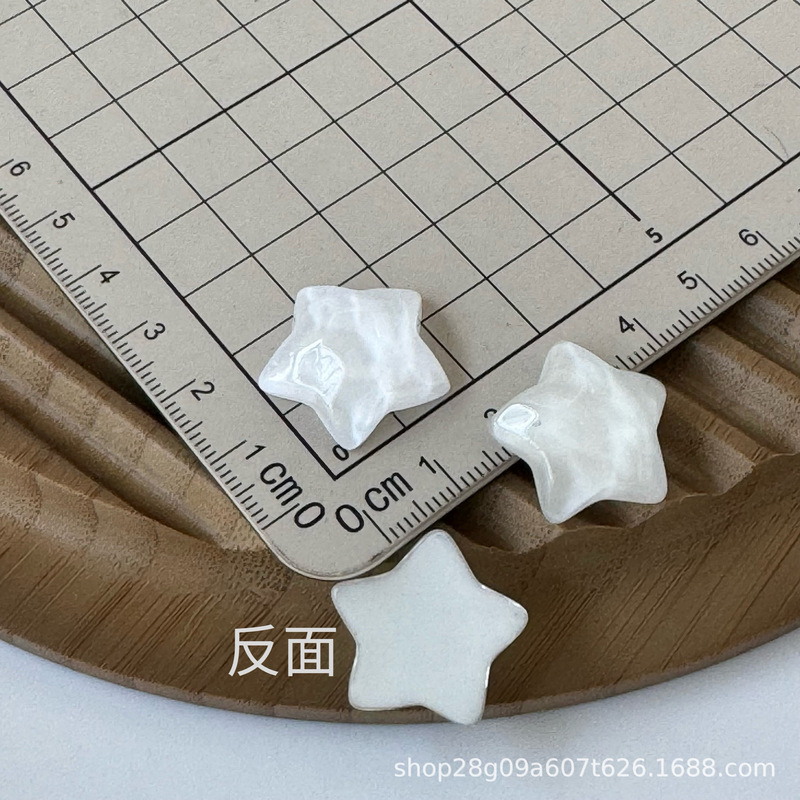 女款冰透水晶五星爱心diy树脂配件饰品手工耳夹吊坠配饰材料批发|undefined