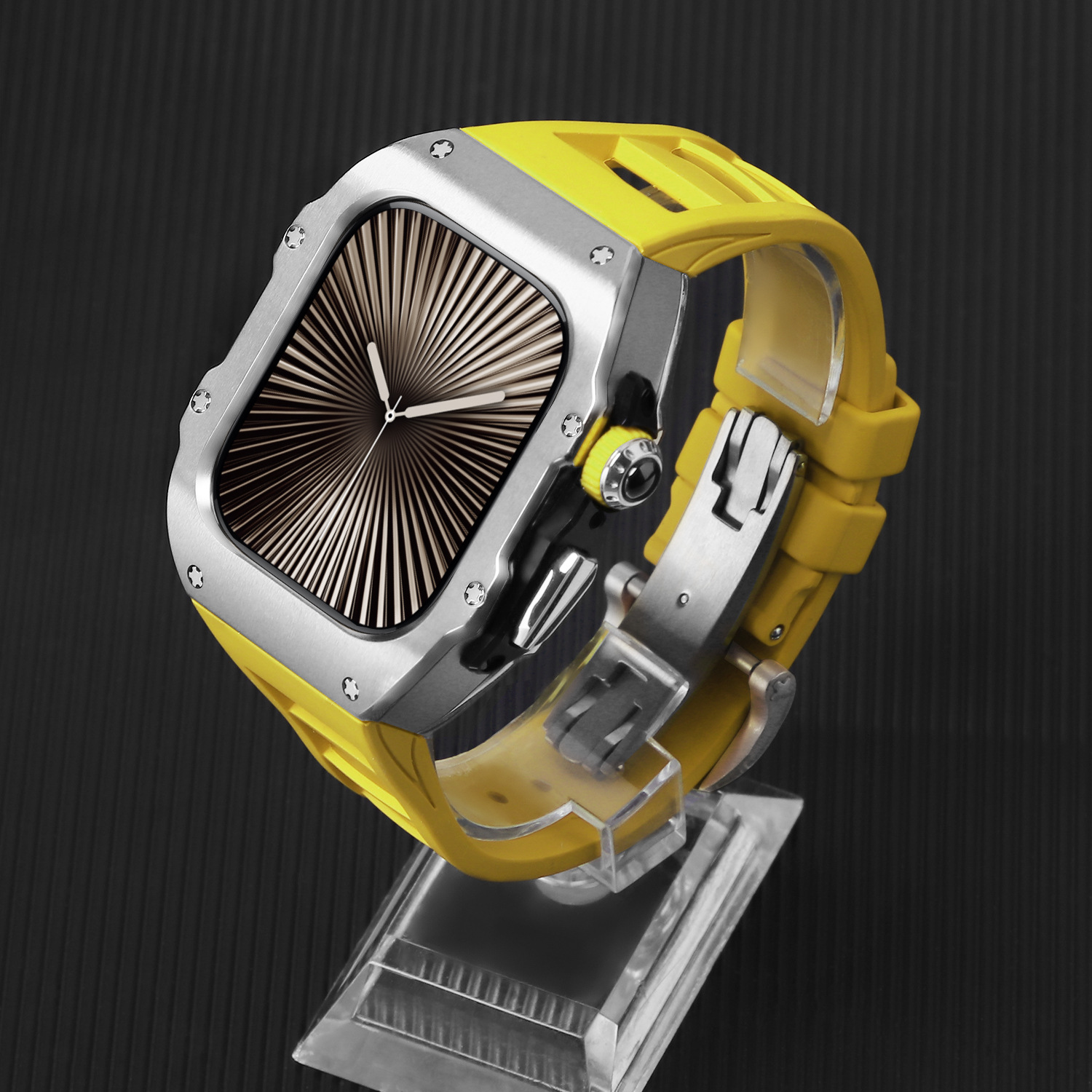 Adecuado para Apple Watch Correa iwatch Ultra10 generación 42/46/49mm acero inoxidable flúor caja de una pieza