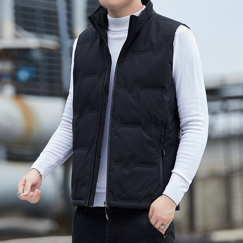 Winter Down Vest Men's Autumn and Winter Collar Casual Sleeveless Vest Fashion Cold-proof Men's Jacket Coat