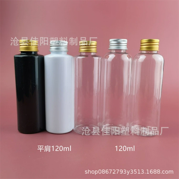 В наличии 120 мл прозрачная пластиковая бутылка с плоским плечом 120 мл металлическая крышка пластиковая бутылка для домашних животных