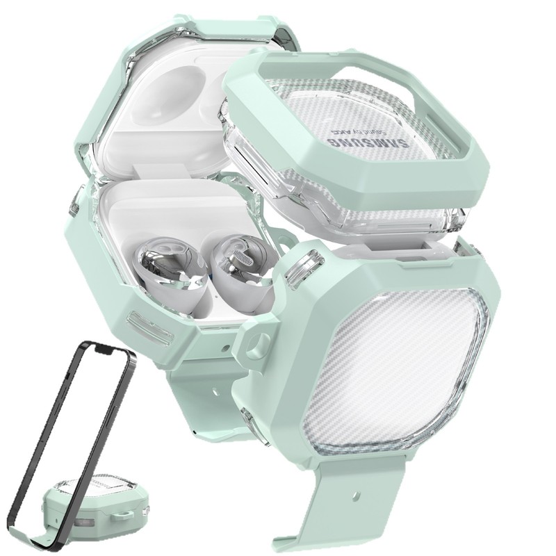 适用三星Galaxy buds蓝牙耳机套Buds 2proliveFE透明碳纤维保护套|undefined