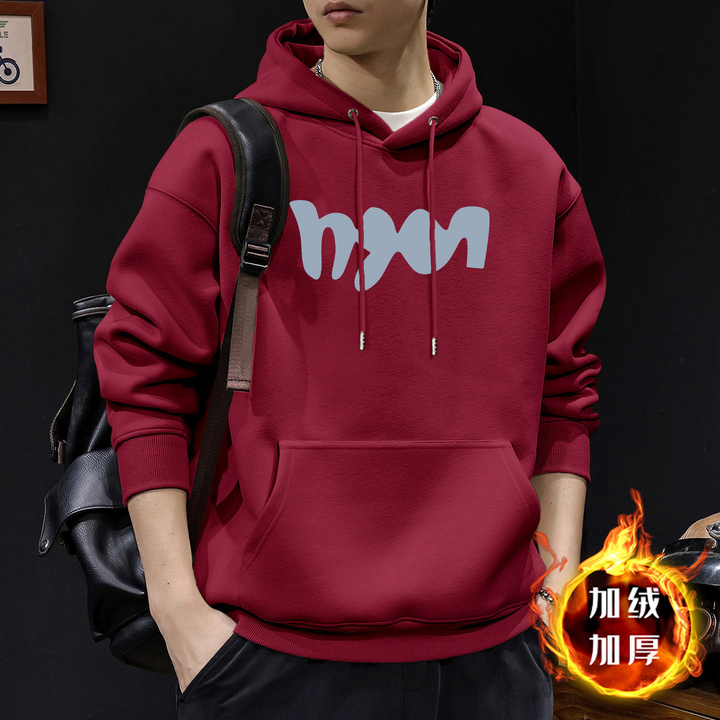 Nueva chaqueta con capuz para hombre otoño invierno pesado suelto oversize chaqueta retro americana para hombre