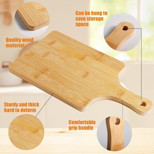 Wooden Tray Cross-Border Wholesale Household Steak Pizza Rectangular Dining Tray Bamboo Wood Western Food Tray