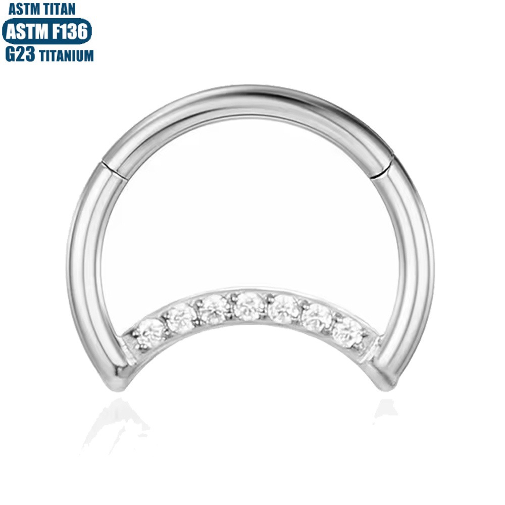 Silver pointed spike labret stud material detail