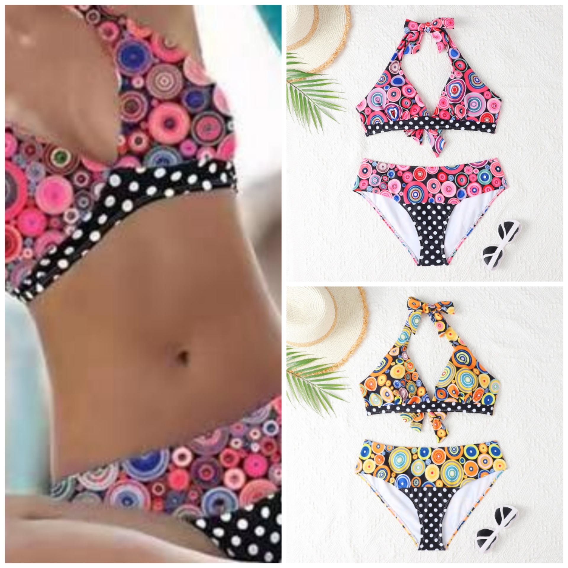 Sexy Bikini Set Mit Hohem Bund Und Muster Für Damen - Bademode_voghion.com