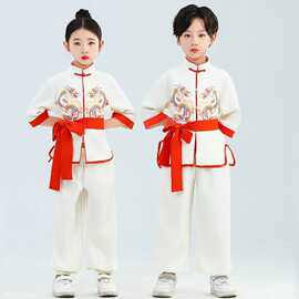 儿童武术表演服练功训练服中国风男女少儿太极武术演出衣服