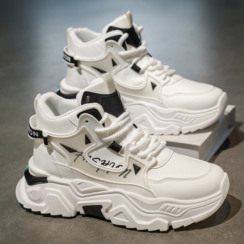 Zapatos de hombre de alto impacto 2026 nuevas botas de primavera juveniles Martin deportivas casuales pequeñas blancas para aumentar la altura de los zapatos de moda de papá