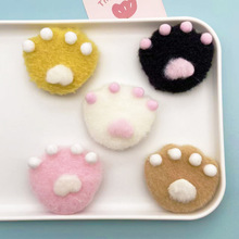 热销双面毛绒猫爪饰品配件diy胸针手工材料儿童发卡配饰现货批发