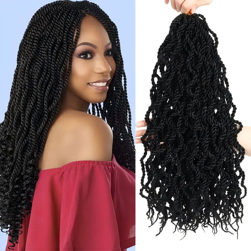 European and American Cross-Border Direct Supply Chemical Fiber Wig 18inch Track Curly Dreadlocks Wavy Senegalese Twist Wig