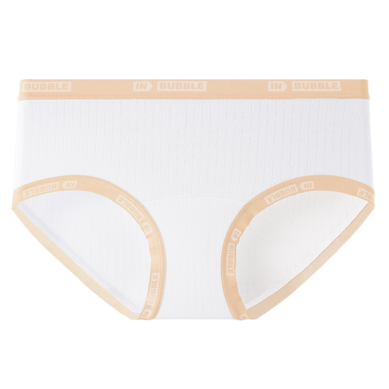 Bragas de algodón de clase A blanco puro sin teñir para mujer de cintura media 10A entrepierna antibacteriana alargada interior transpirable para mujer calzoncillos