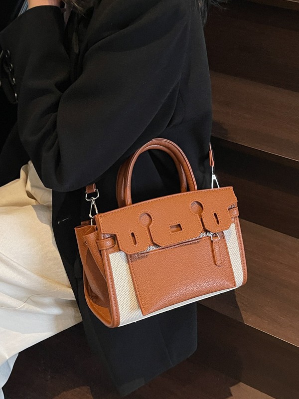 Transfronterizo nuevo estilo de tendencia europea y americana retro empalme bolso de gran capacidad de alto impacto de color de viaje mochila de hombro