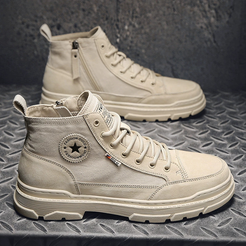 Осенняя дышащая мужская обувь обувь обувь Martin сапоги мужские высокие британские туфли пустыни сапоги мужские холщовые сапоги