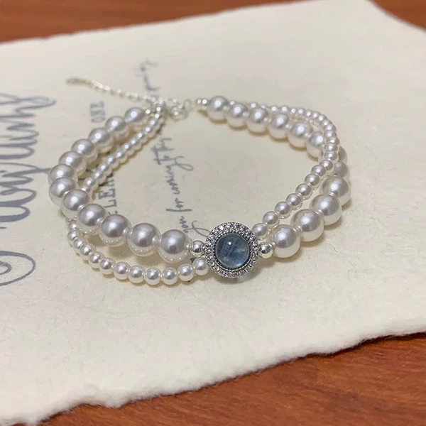 NL5012 [Shi Jia's Pearl Halang Boat Bracelet +925 Silver buckle+extension chain 16+3cm]