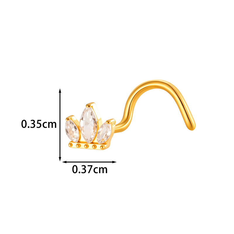 G23/F136 Titanium Allo S Rod Stud Micro Pave Zircon Hollow Heart Rose Flower European And American Nose Piercing_voghion.com