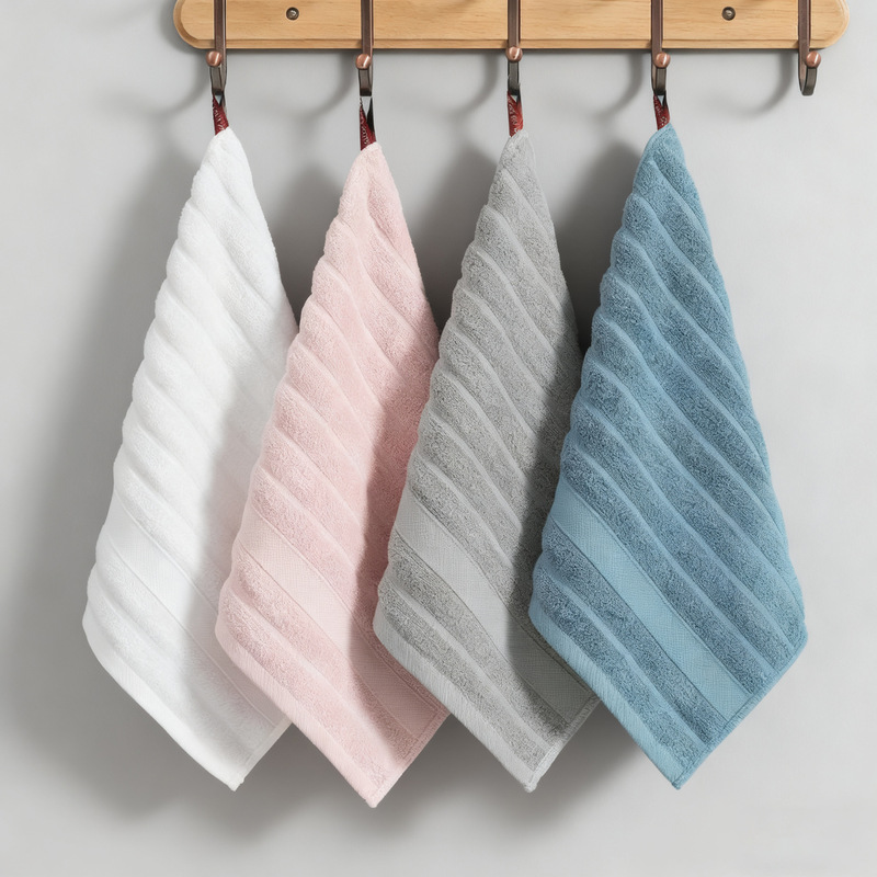 32-Strand Pure Cotton Square Towel, Safe, Comfortable, Healthy, Caring, Breathable, Water-Absorbent, Embroidered Logo Towel, Quick-Drying Bath Towel